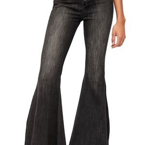 Free People Black Denim Flare Jeans